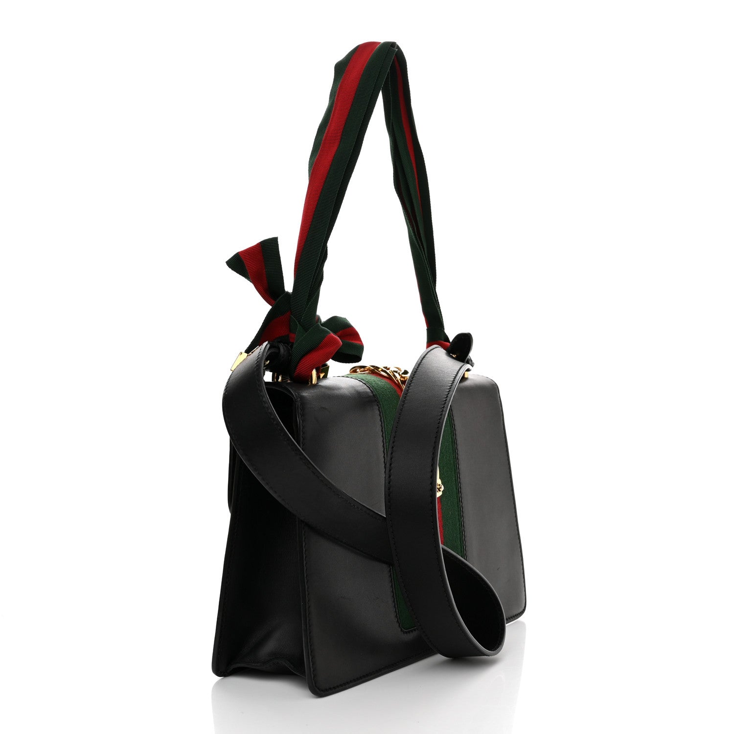Gucci Calfskin Small Sylvie Shoulder Bag Black 3 of 16