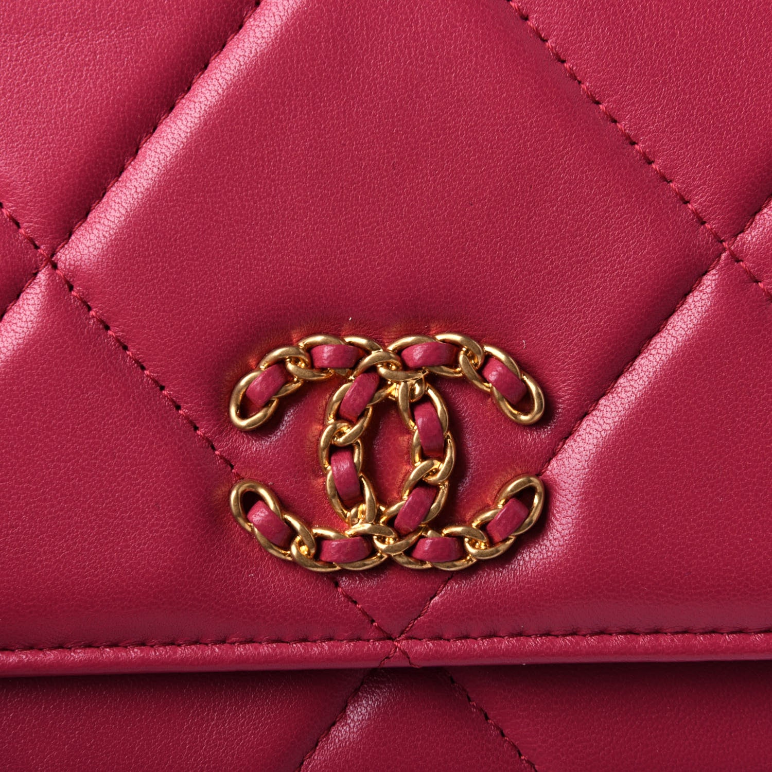 Chanel Lambskin Quilted Chanel 19 Wallet On Chain WOC Pink 4 of 4