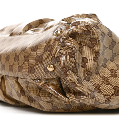 Gucci Crystal Monogram Large D Gold Ring Tote Dark Brown 10 of 11