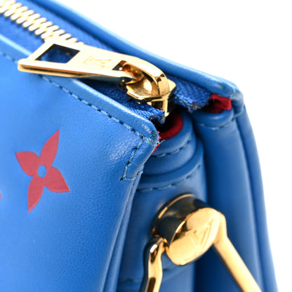 Louis Vuitton Lambskin Embossed Monogram Vuittamins Coussin PM Blue Red 12 of 13