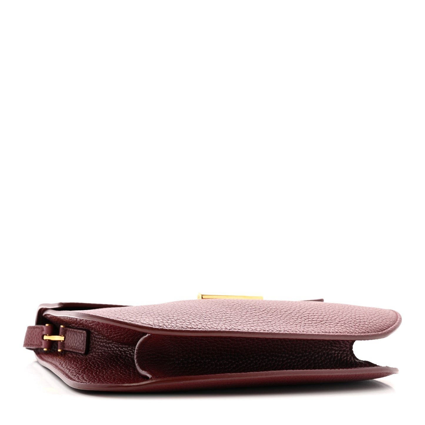 Grained Calfskin Large T Clasp Tara Crossbody Bag Cabernet