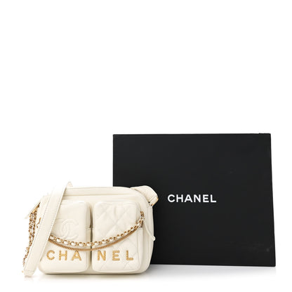 Chanel Calfskin Quilted Small Camera Case White 11 of 11
