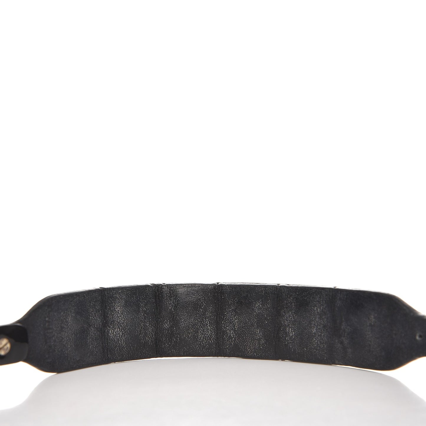Patent Calfskin Macro Rockstud Bracelet Black