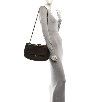 Chanel Suede Calfskin Small Souplissimo Maxi Flap Dark Brown 3 of 11