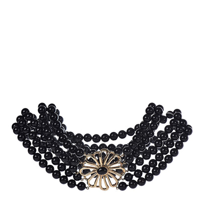 Tiffany 18K Yellow Gold Black Onyx Paloma Picasso Perennials Daisy Clasp Choker Necklace 1 of 3