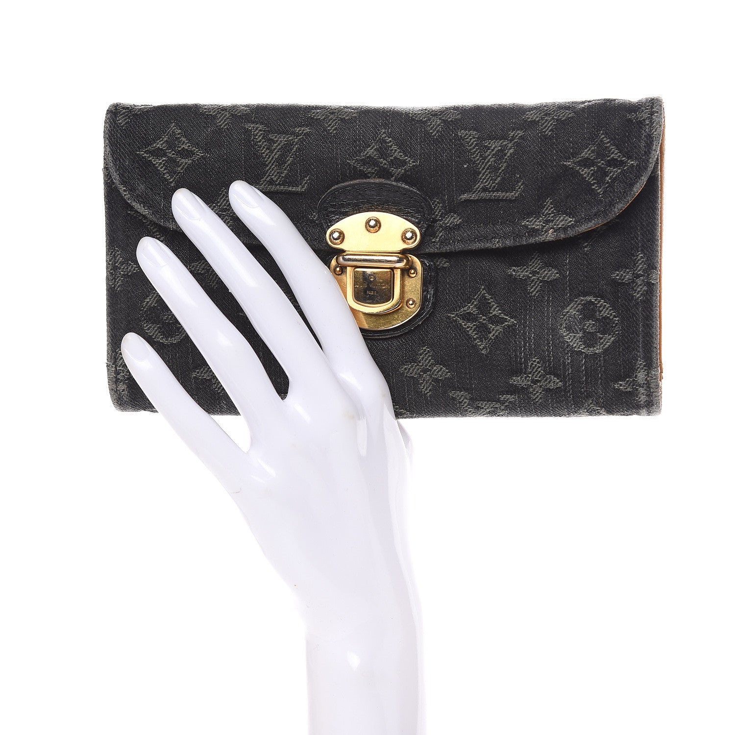 Louis Vuitton Denim Amelia Wallet Black 2 of 16