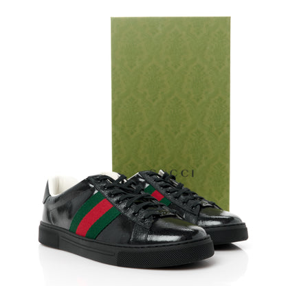 Gucci Crystal GG Monogram Web Mens New Ace Sneakers 8.5 Black 9 of 9
