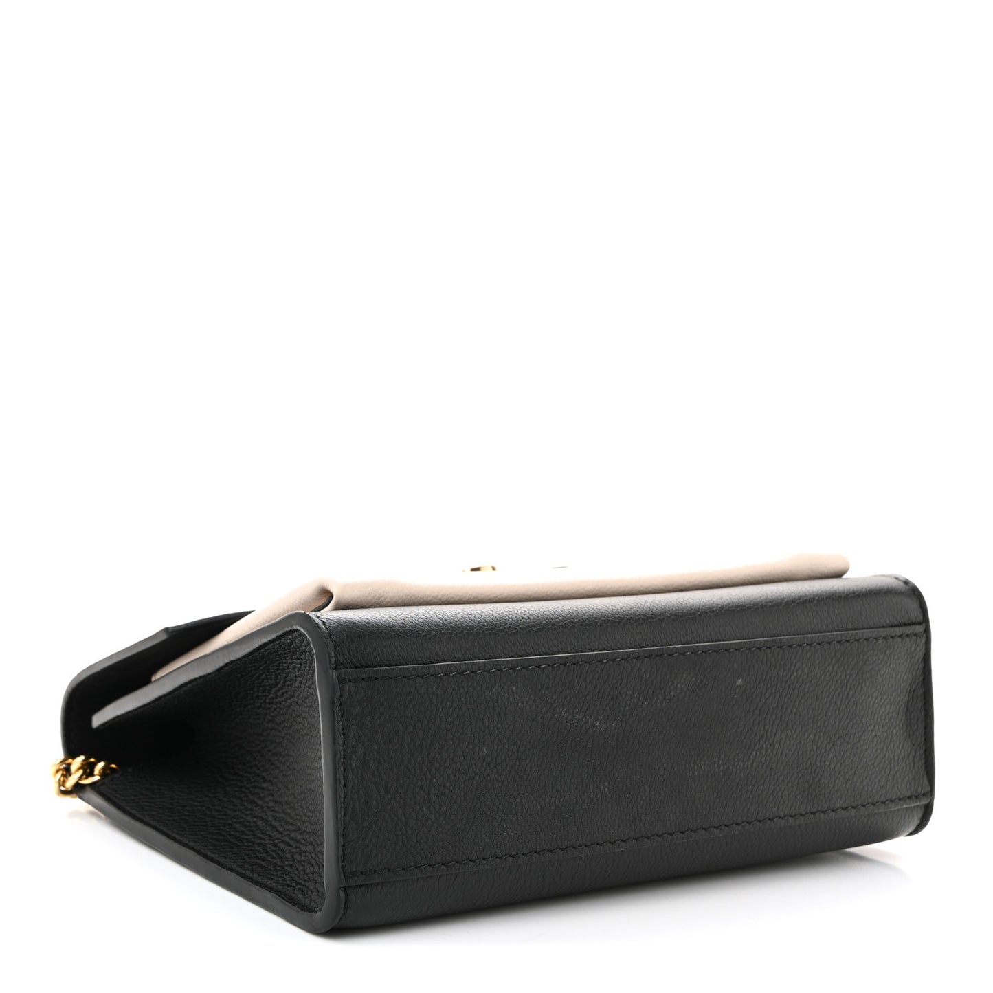 Soft Calfskin Mylockme Chain Bag BB Black Creme