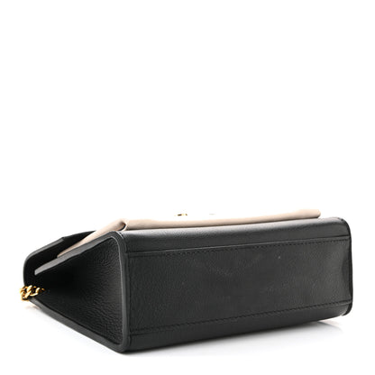 Louis Vuitton Soft Calfskin Mylockme Chain Bag BB Black Creme 4 of 10