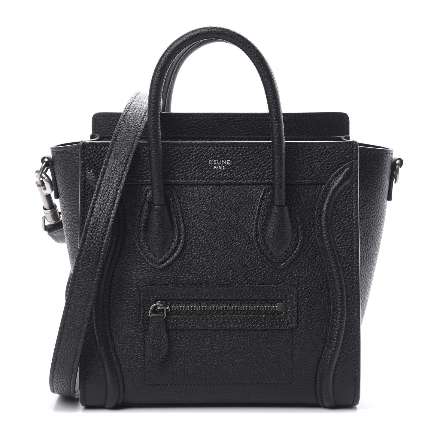 Drummed Calfskin Nano Luggage Black