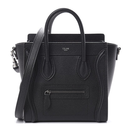 Celine Drummed Calfskin Nano Luggage Black 1 of 11