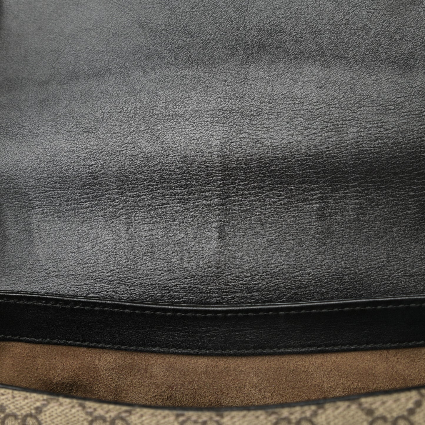 GG Supreme Monogram Web Medium Padlock Messenger Shoulder Bag Black