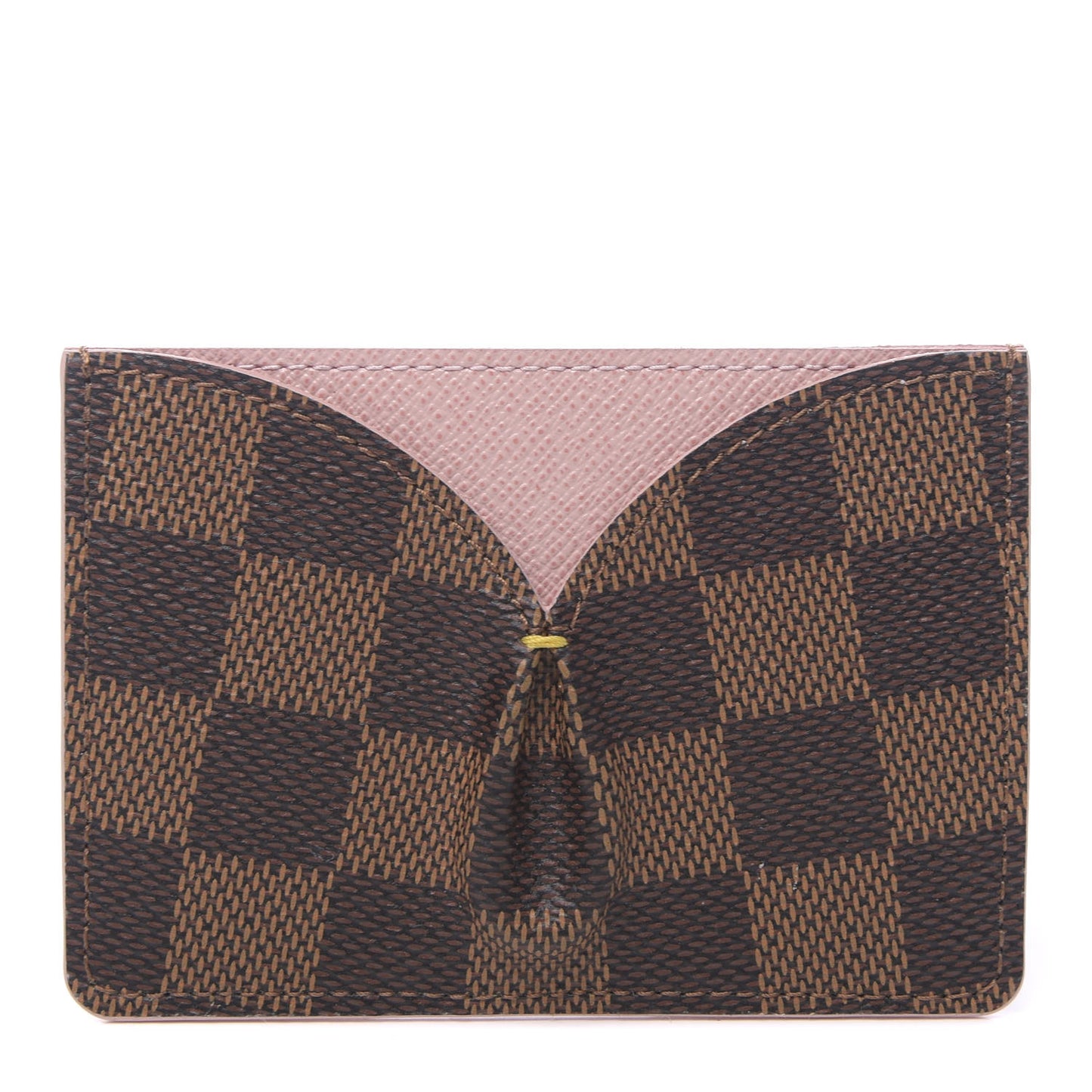 Damier Ebene Caissa Card Holder Rose Ballerine