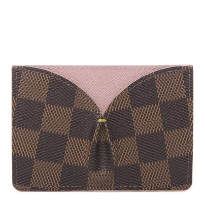 Louis Vuitton Damier Ebene Caissa Card Holder Rose Ballerine 1 of 6