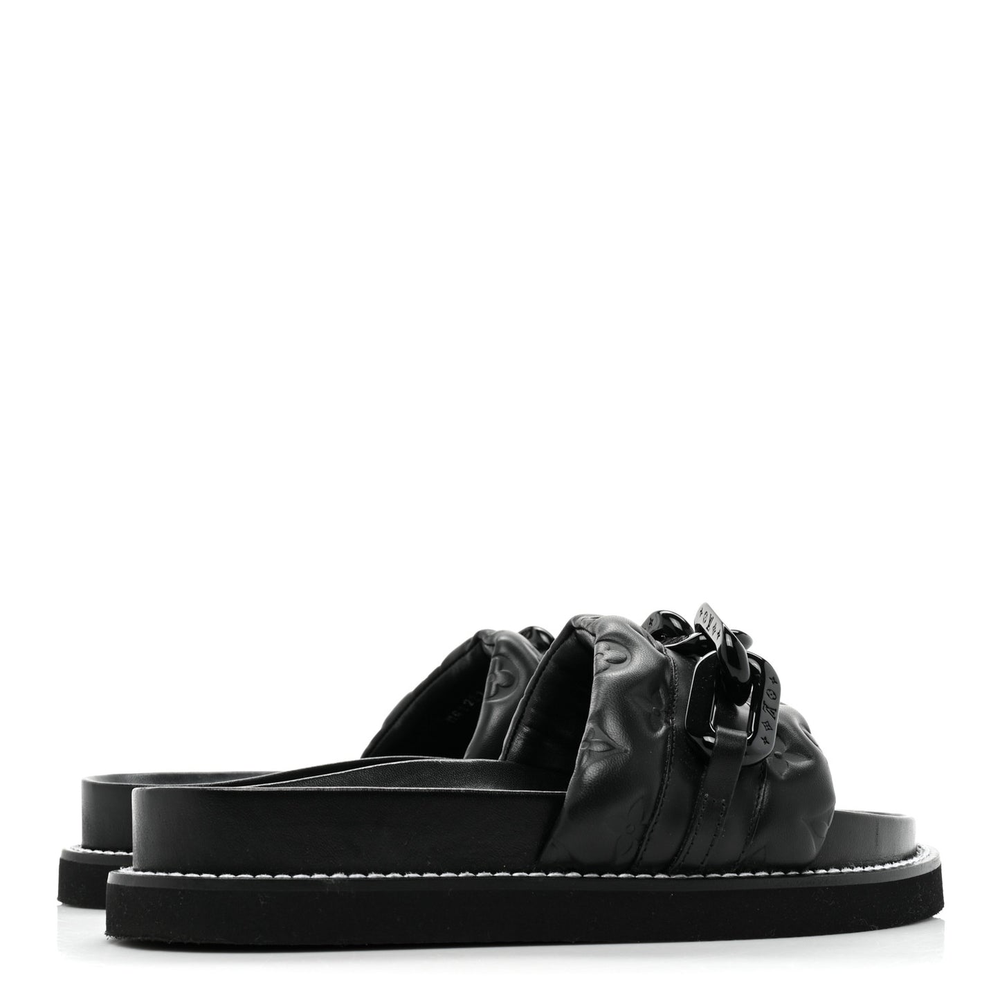 Calfskin Embossed Monogram Sunset Flat Comfort Mule 38 Black