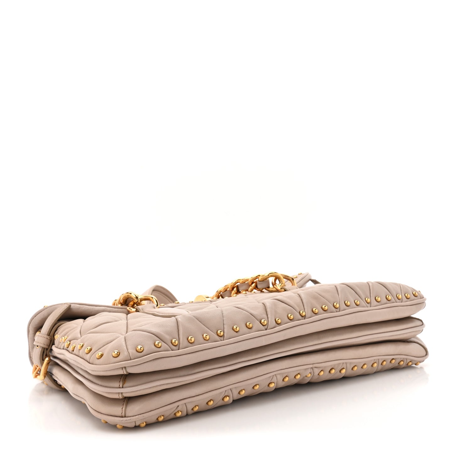 Nappa Quilted Studded Tote Cammeo