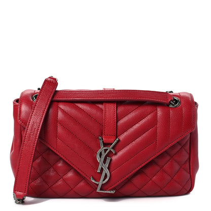 Saint Laurent Sheepskin Tri-Quilt Monogram Medium Soft Envelope Bag Red 1 of 6