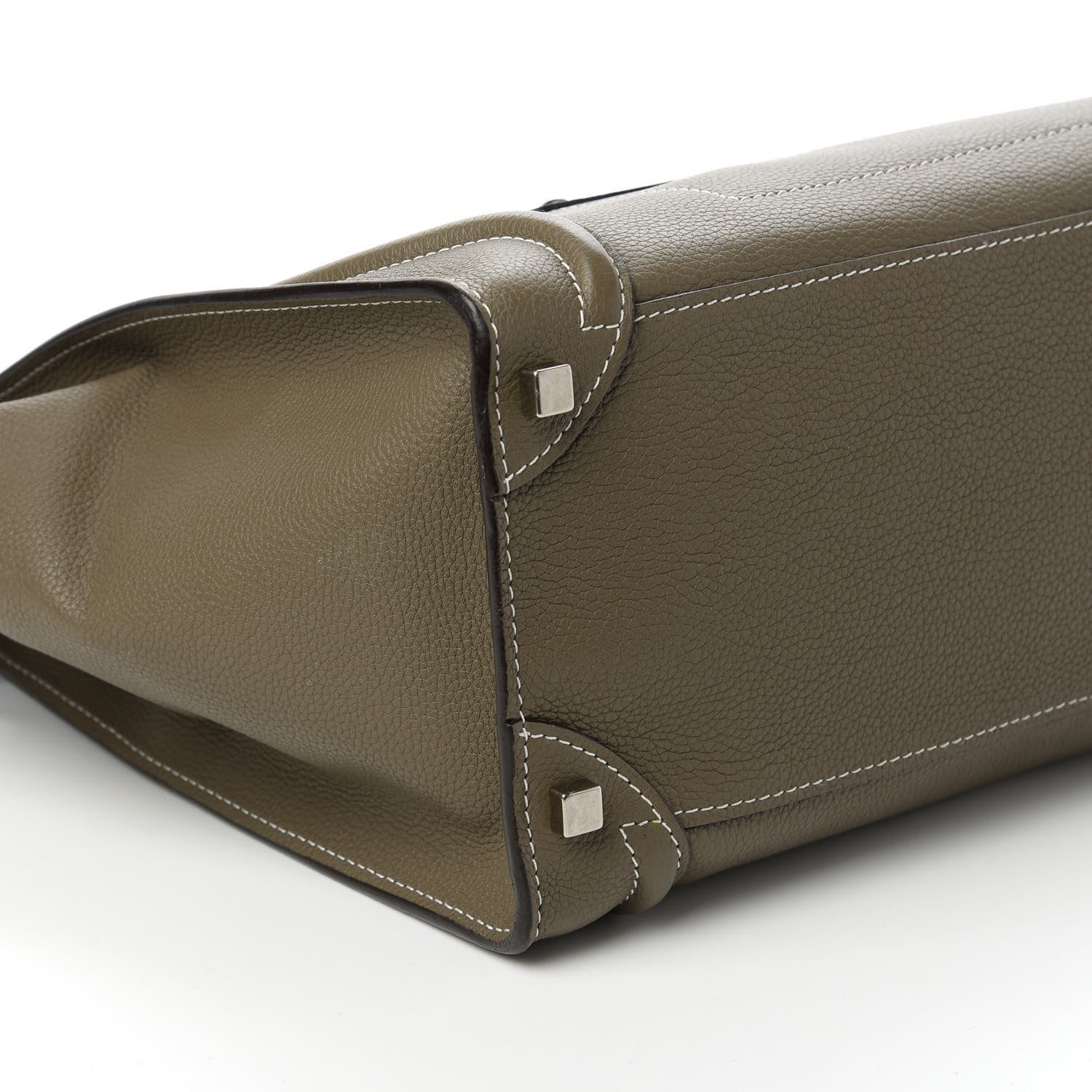 Celine Drummed Calfskin Shoulder Luggage Souris 6 of 10