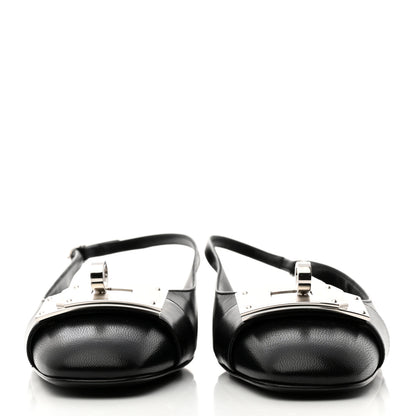 Hermes Goatskin Innocente Slingback Mules 39 Black 2 of 9