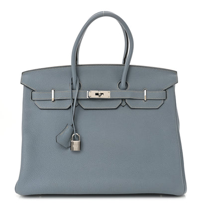 Hermes Togo BIRKIN 35 Bleu Lin 1 of 13
