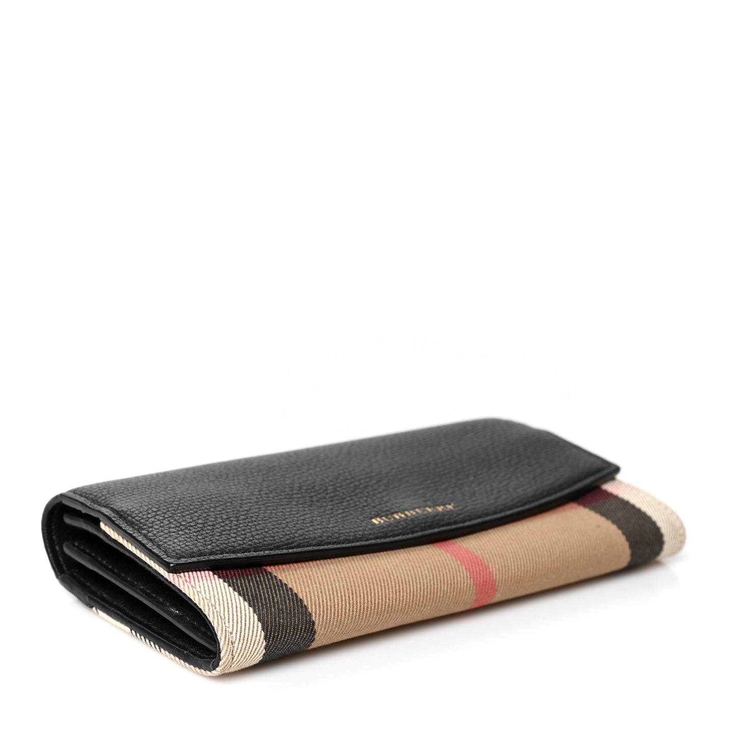 Calfskin House Check Porter Continental Wallet Black