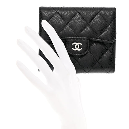 Chanel Caviar Quilted Compact Flap Wallet Black 2 of 9