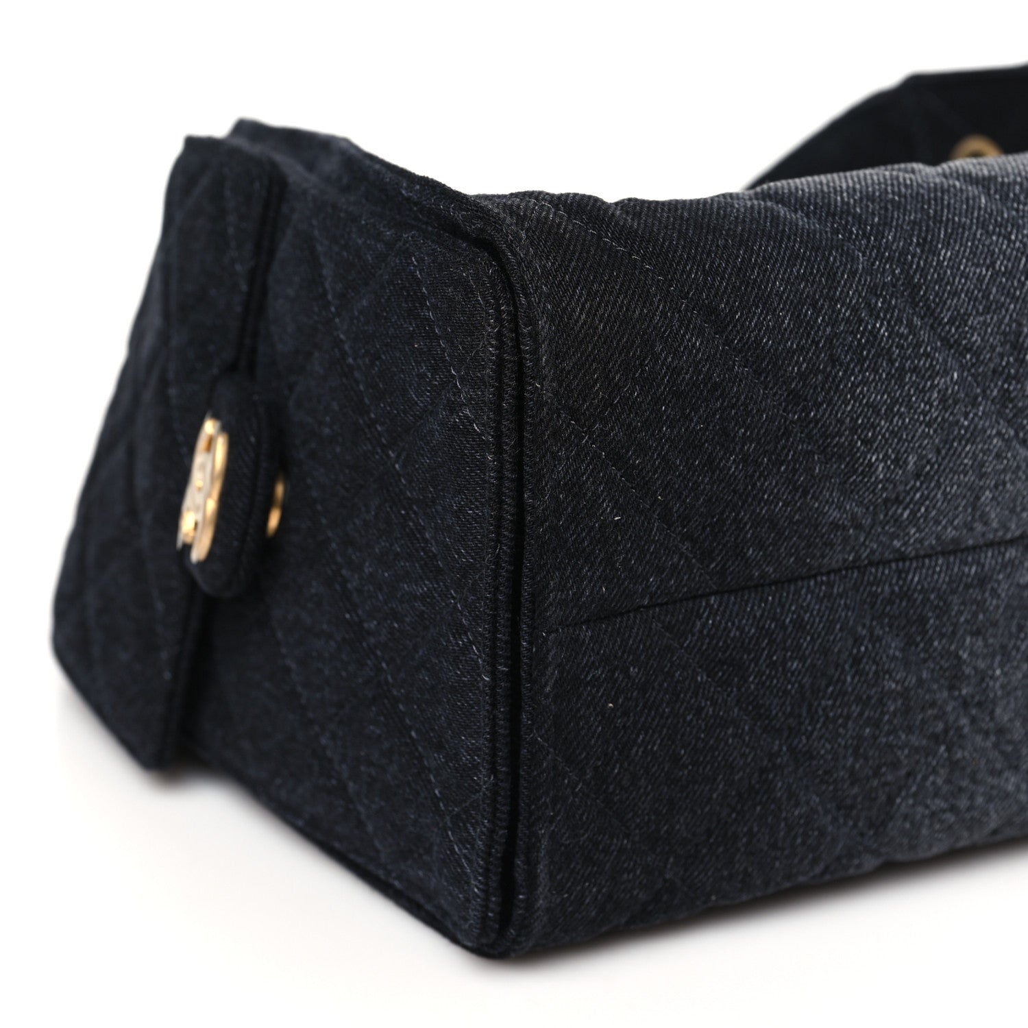 Chanel Washed Denim Quilted Small Chanel 25 Handbag Black 9 of 10