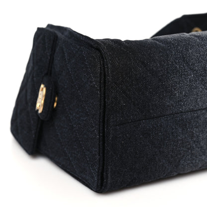 Chanel Washed Denim Quilted Small Chanel 25 Handbag Black 9 of 10