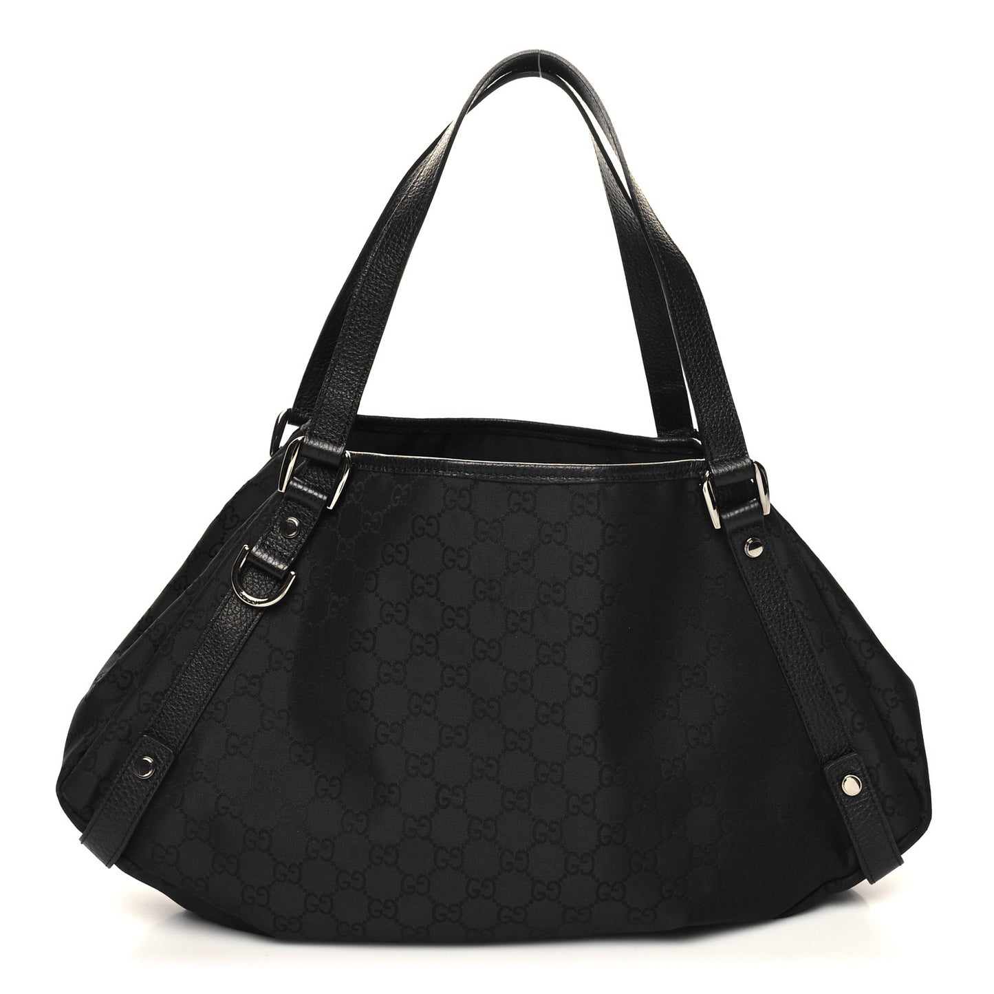 Nylon Monogram Medium Abbey Shoulder Bag Black