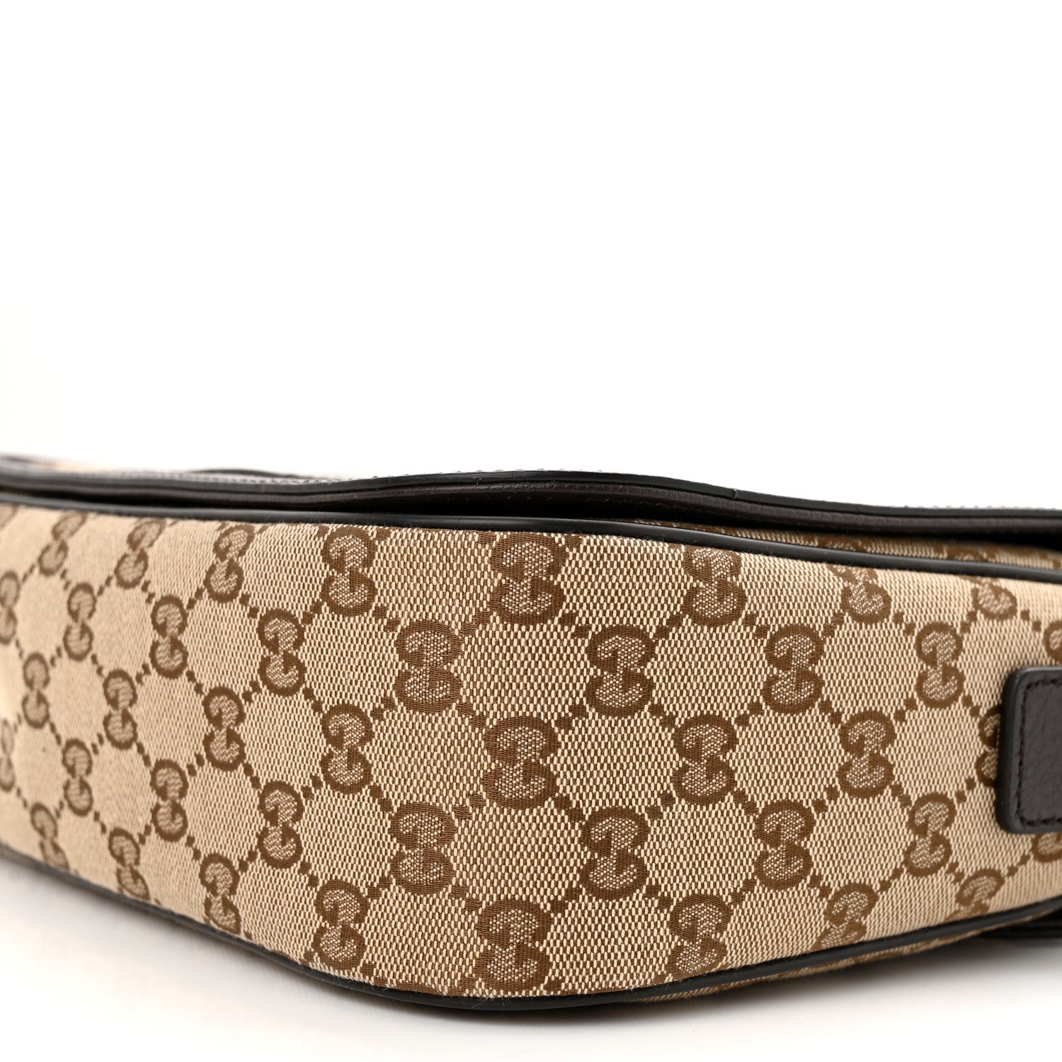 Gucci Monogram Flap Messenger Bag Beige Dark Brown 10 of 12