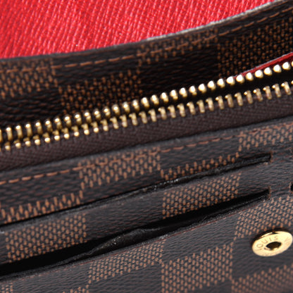 Louis Vuitton Damier Ebene Emilie Wallet Red 10 of 19