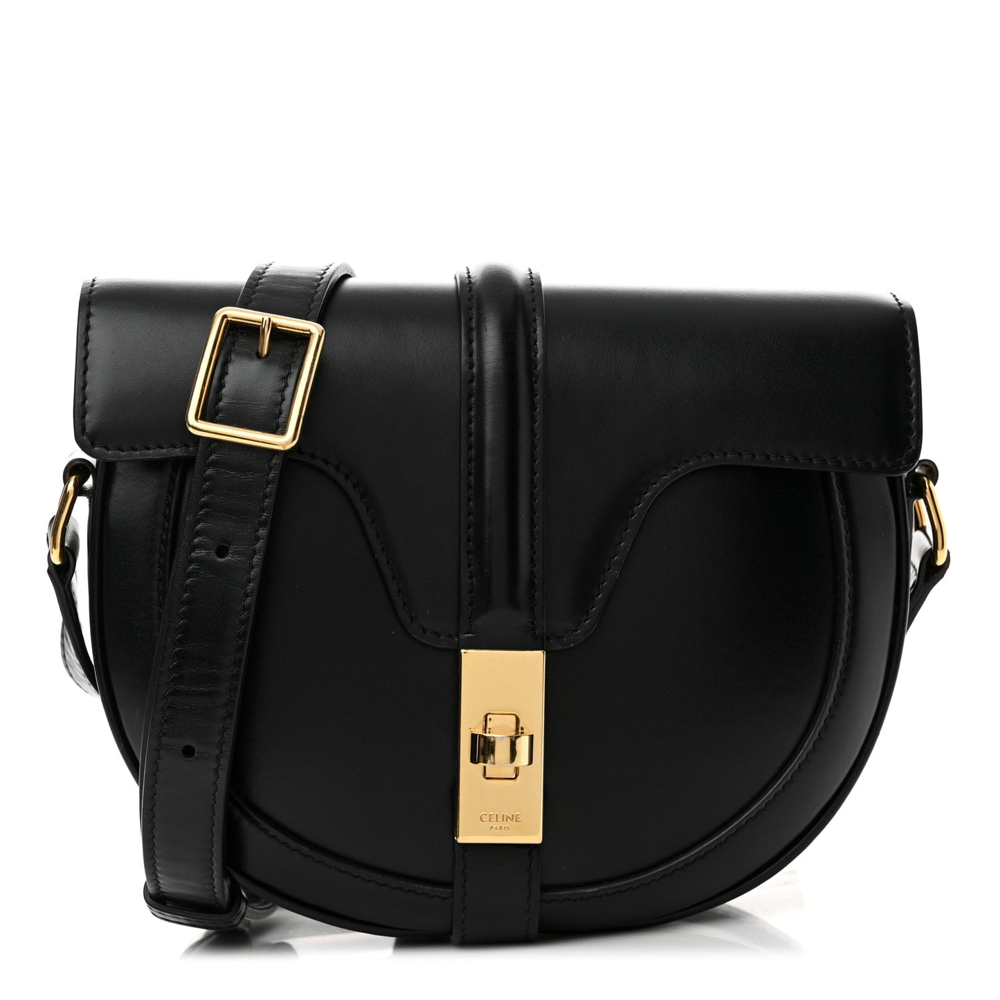 Satinated Calfskin Besace Small 16 Black