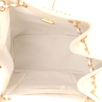 Chanel Lambskin Quilted Small Duma Drawstring Backpack White 5 of 10