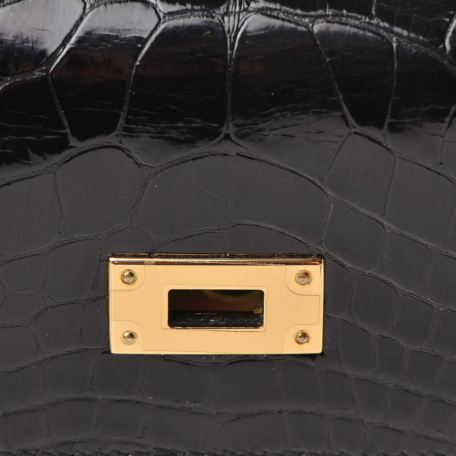 Hermes Shiny Alligator Kelly Longue Wallet Black 15 of 21