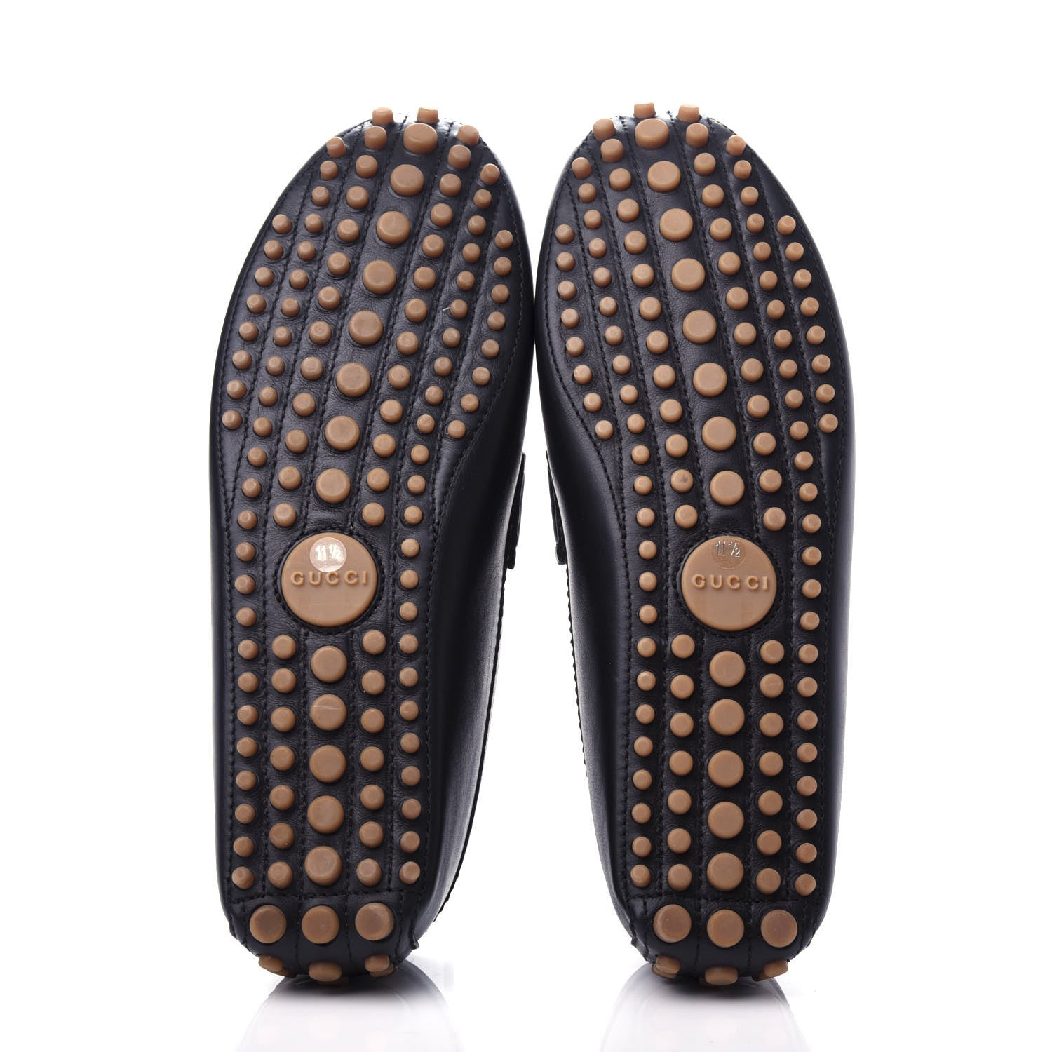 Gucci Calfskin Web Driver Loafers 11.5 Black 6 of 10