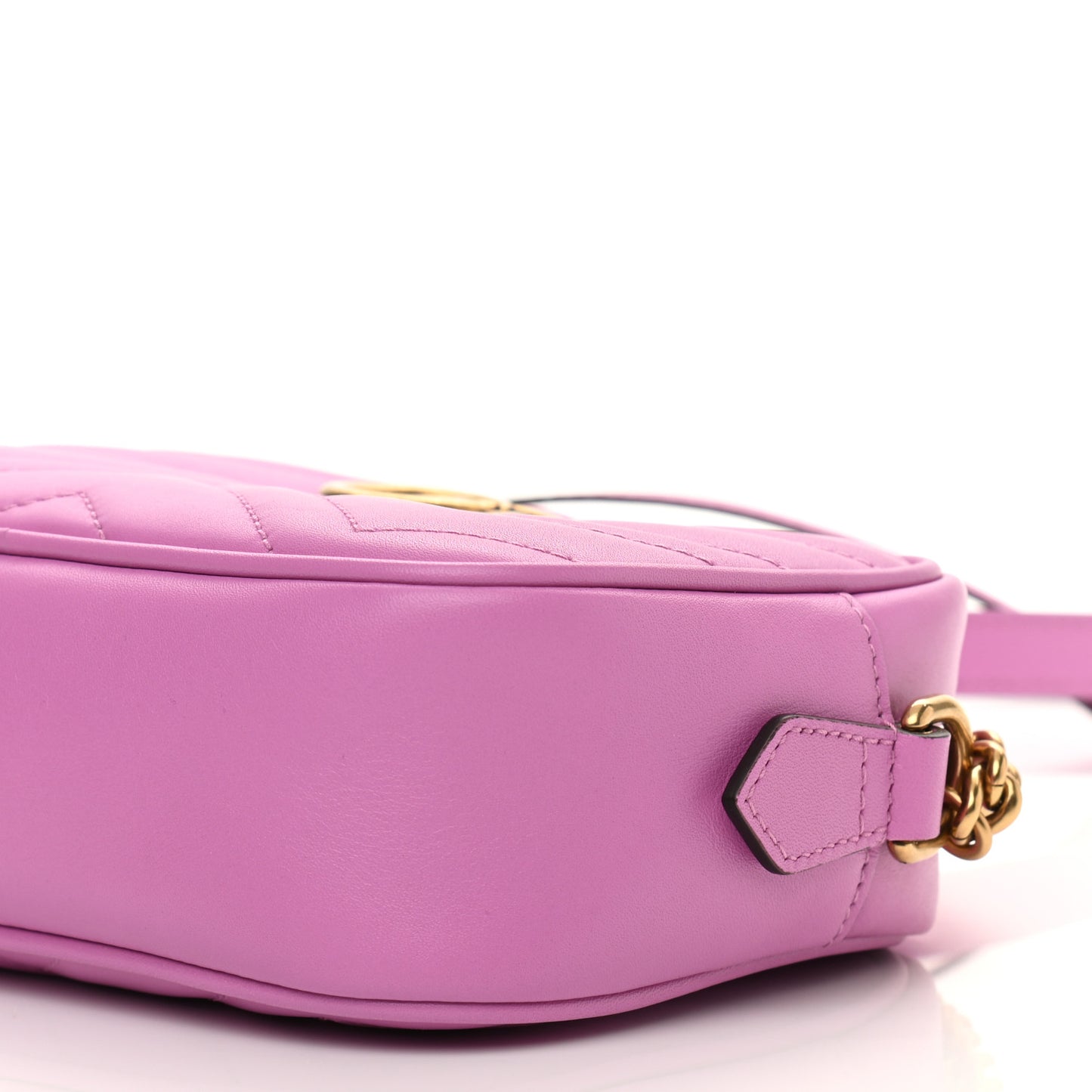 Calfskin Matelasse Mini GG Marmont Chain Shoulder Bag Candy Mousse