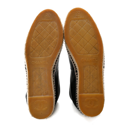 Chanel Lambskin CC Espadrilles 37 Black 5 of 10