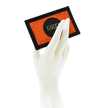 Gucci Econyl Nylon Monogram Off The Grid Card Case Carrot Orange Black 2 of 7