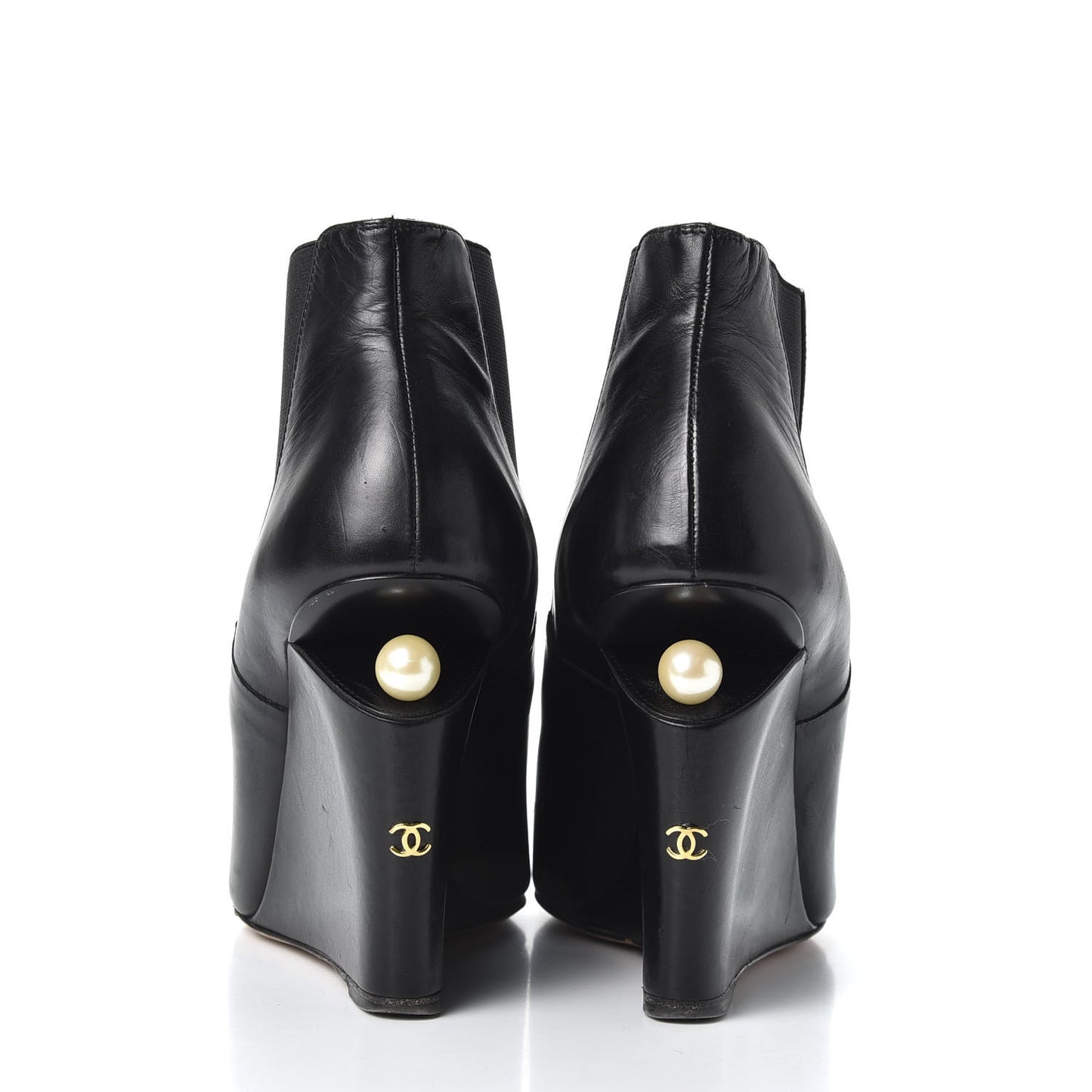 Lambskin Pearl CC Ankle Boots 40 Black