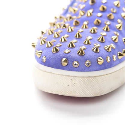 Christian Louboutin Veau Velours Spikes Roller Boat Flat 37 Purple 13 of 13