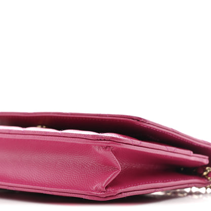 Chanel Caviar Quilted Wallet On Chain WOC Dark Pink 11 of 12