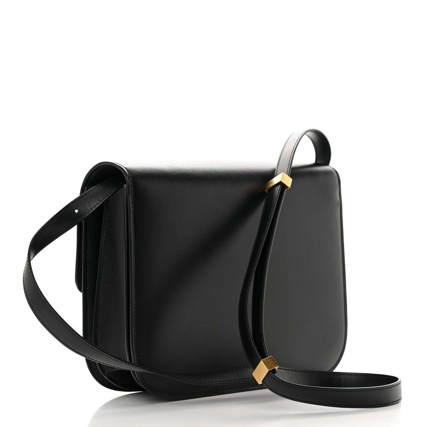 Box Calfskin Medium Classic Box Flap Bag Black