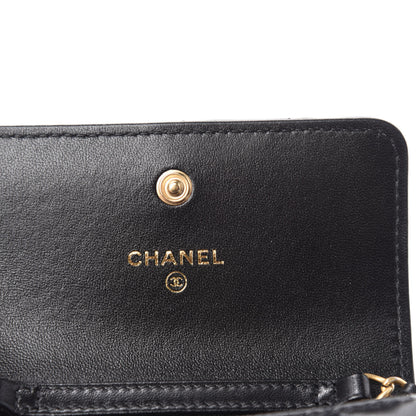 Chanel Lambskin Quilted Romance Clutch With Chain Black 8 of 12
