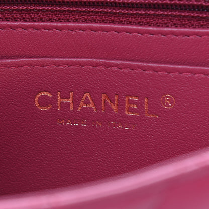 Chanel Lambskin Quilted Mini Square Flap Dark Pink 5 of 8