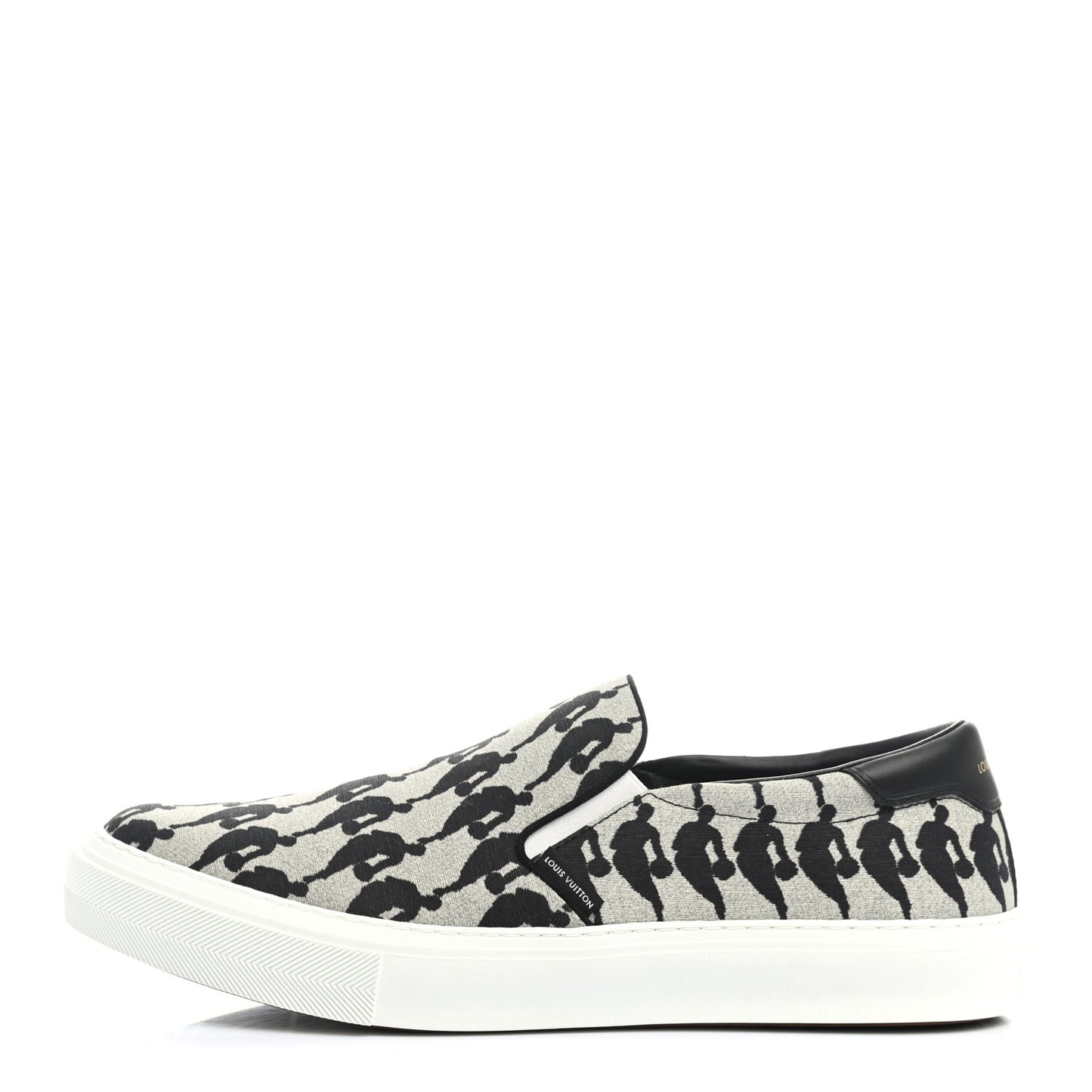 X NBA Canvas Logo Trocadero Slip On Sneakers 11 Black White