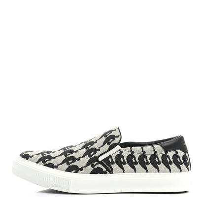 Louis Vuitton X NBA Canvas Logo Trocadero Slip On Sneakers 11 Black White 1 of 9