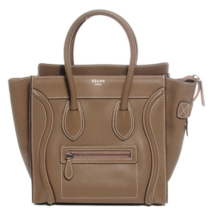 Celine Drummed Calfskin Micro Luggage Souris 1 of 8