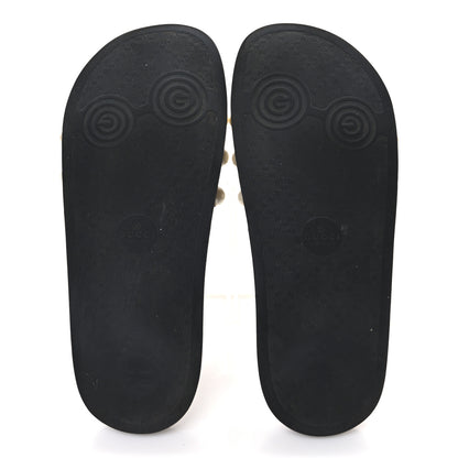 Gucci GG Supreme Monogram Pearls Slide Sandals 38 Beige 7 of 11