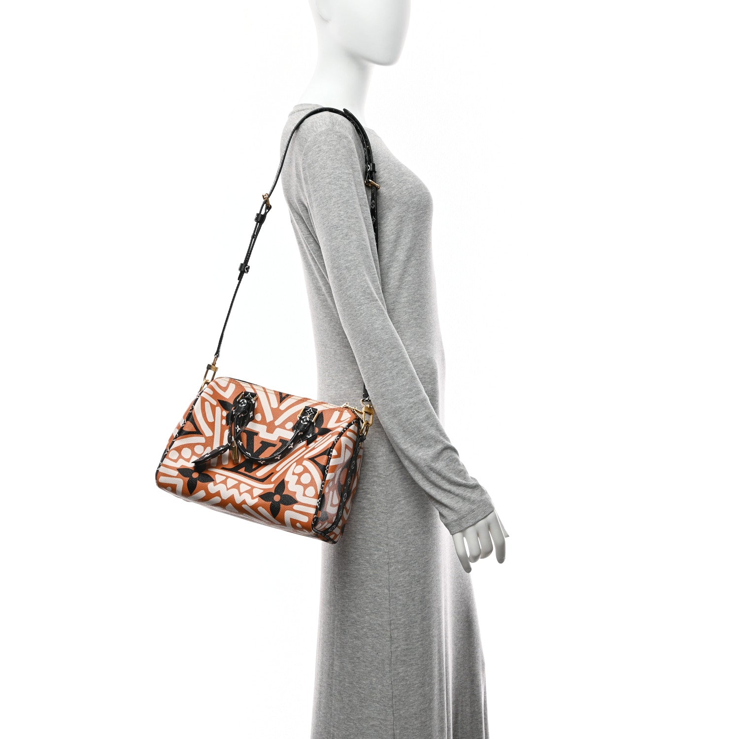 Louis Vuitton Monogram Giant Crafty Speedy Bandouliere 25 Creme Caramel 2 of 9