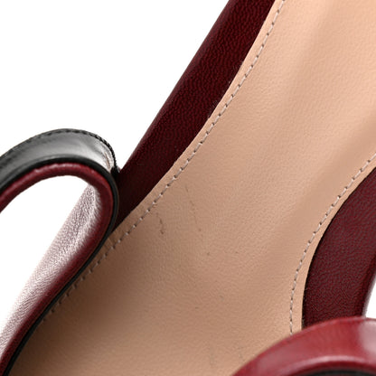 Gucci Malaga Kid Nappa Charlotte Signoria 35mm Slingback Pumps 38 Rosso Ancora 10 of 11